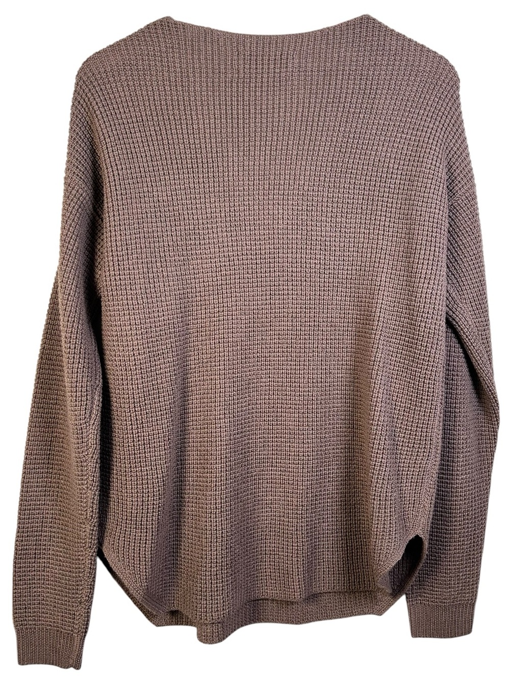 ARITZIA WILFRED FREE Wolter Sweater Mauve M 100% Merino Wool Waffle Knit - Picture 5 of 10